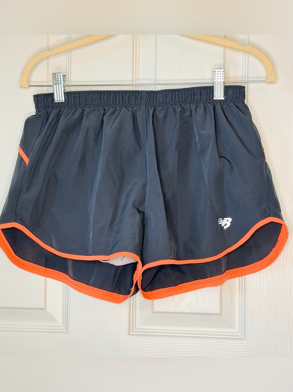 New Balance NB Dry Women’s Medium Gray Orange Running Shorts